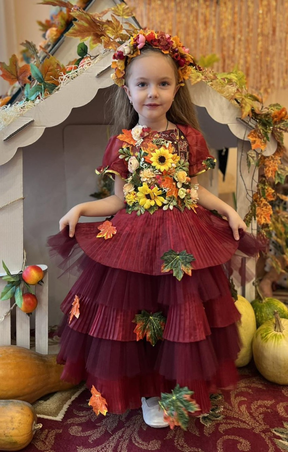 Карнавальний костюм Осінь бордо 1