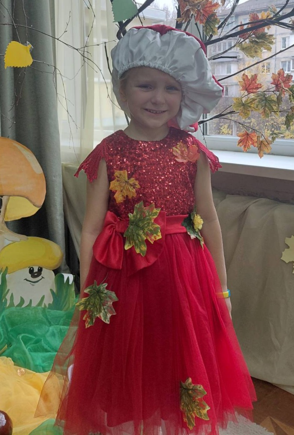 Костюм Гриб Мухомор для дівчинки блиск