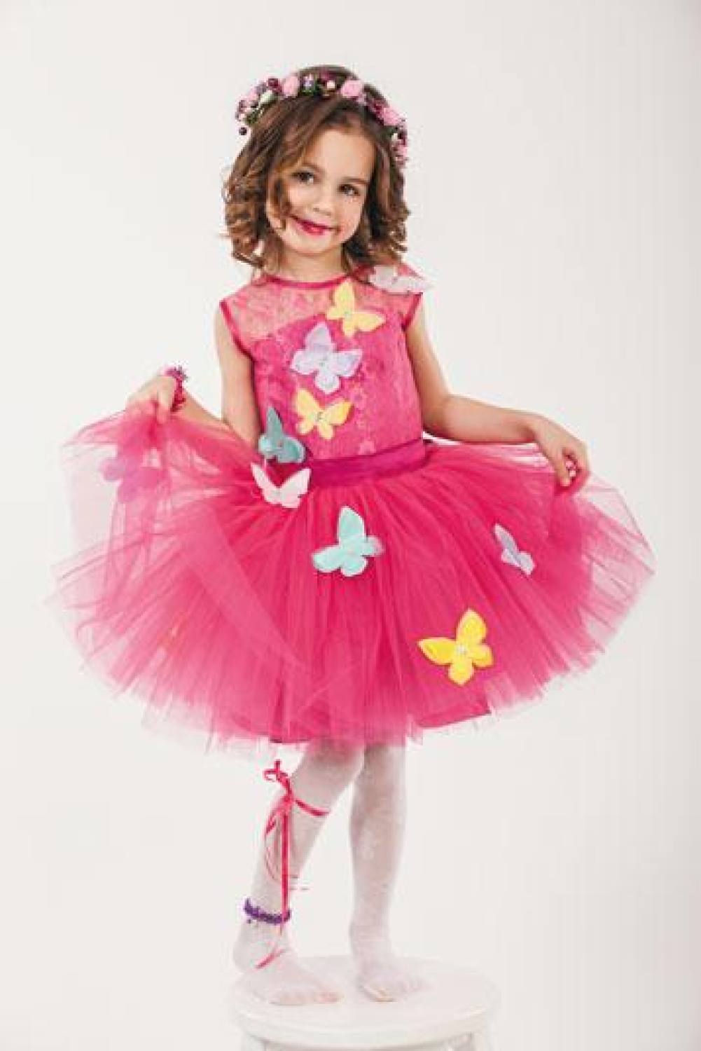 Карнавальний костюм для дівчинки Фея- Метелик малинова