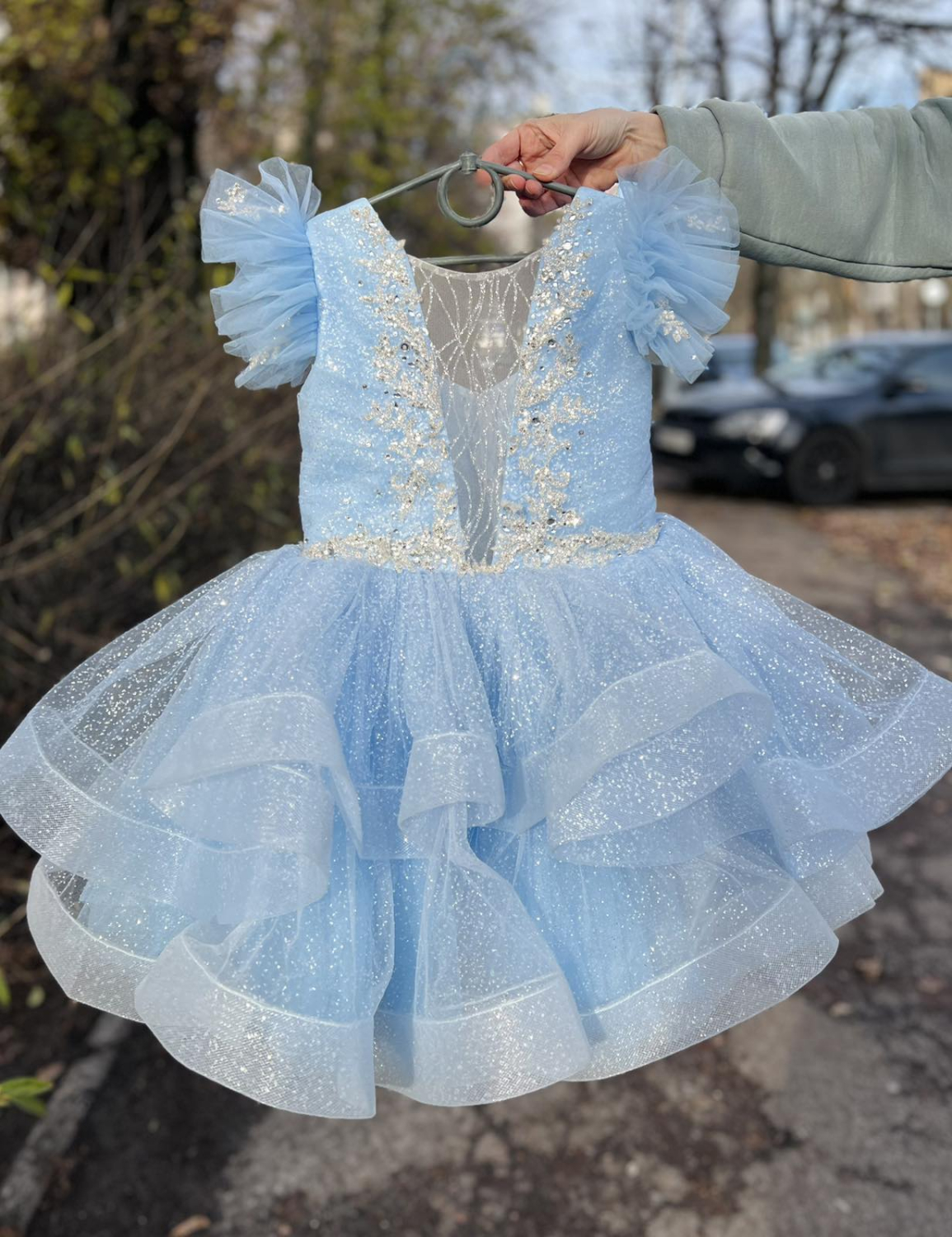 Нарядна сукня Блиск блакитна Сніжинка Лялька