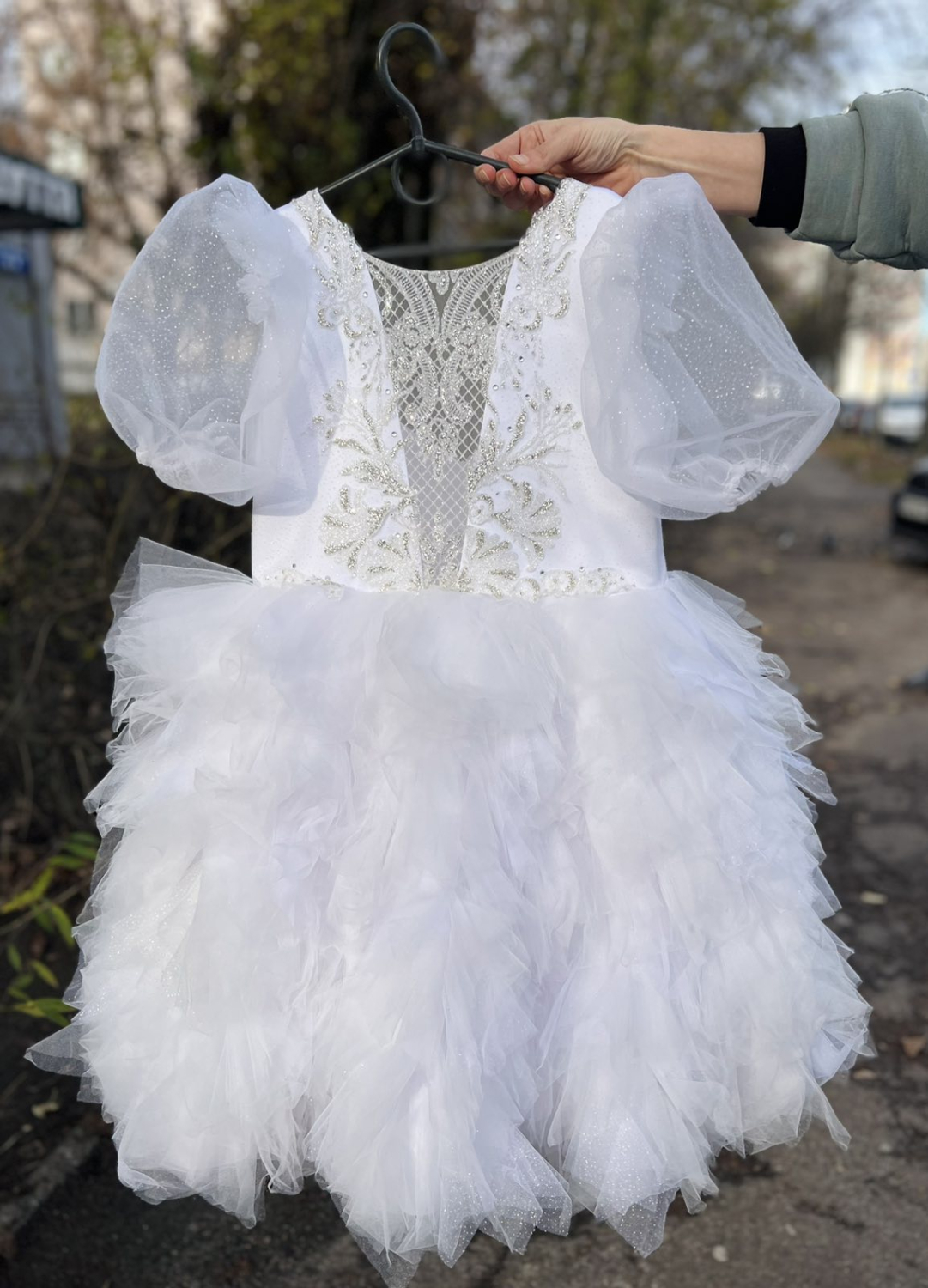 Сукня блиск пушистик біле Сніжинка