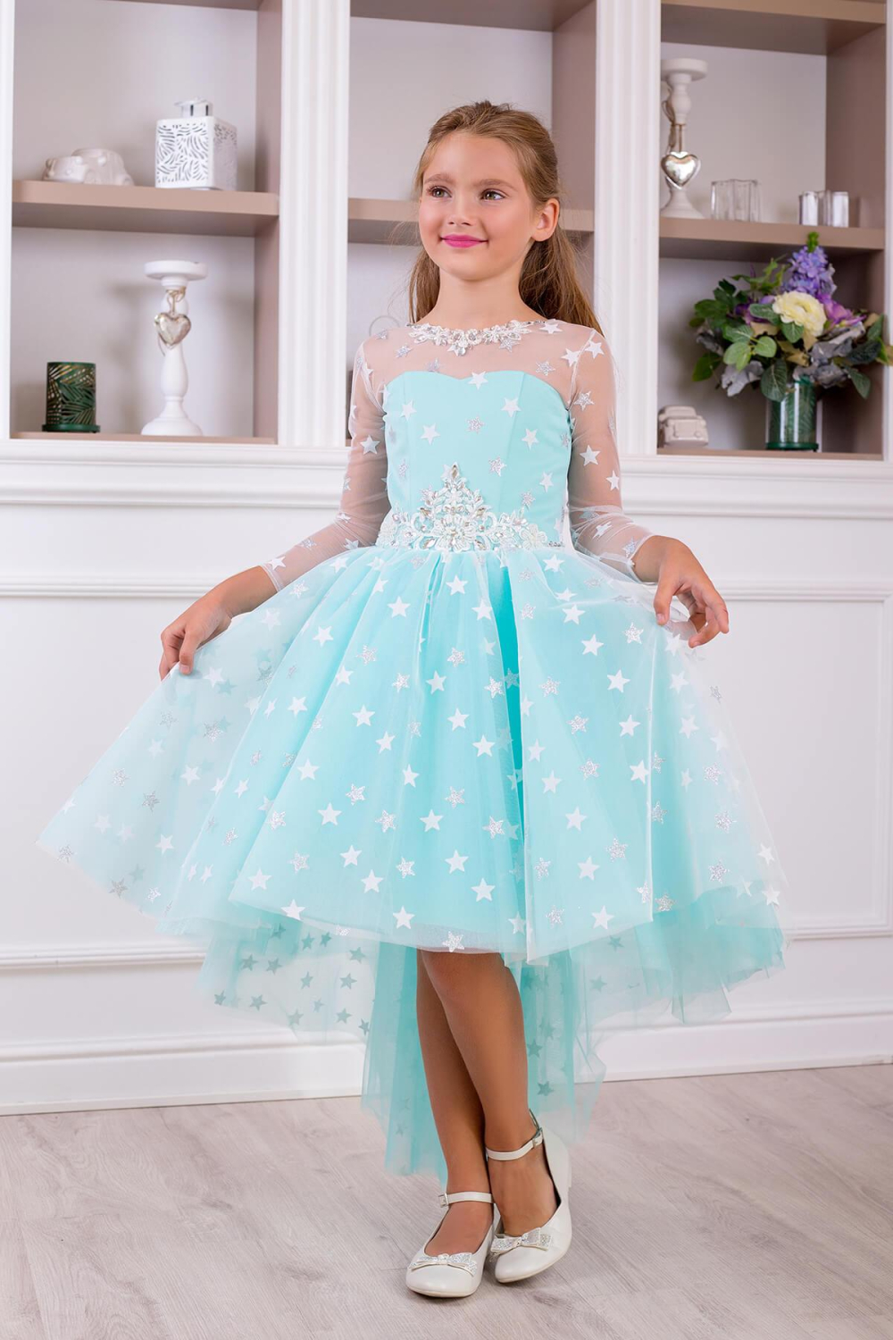 Елегантне плаття для дівчинки 10764 м'ятний