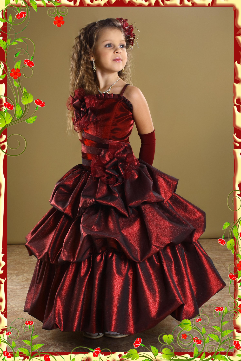 Елегантне плаття для дівчинки Ballon Bordeaux 2720