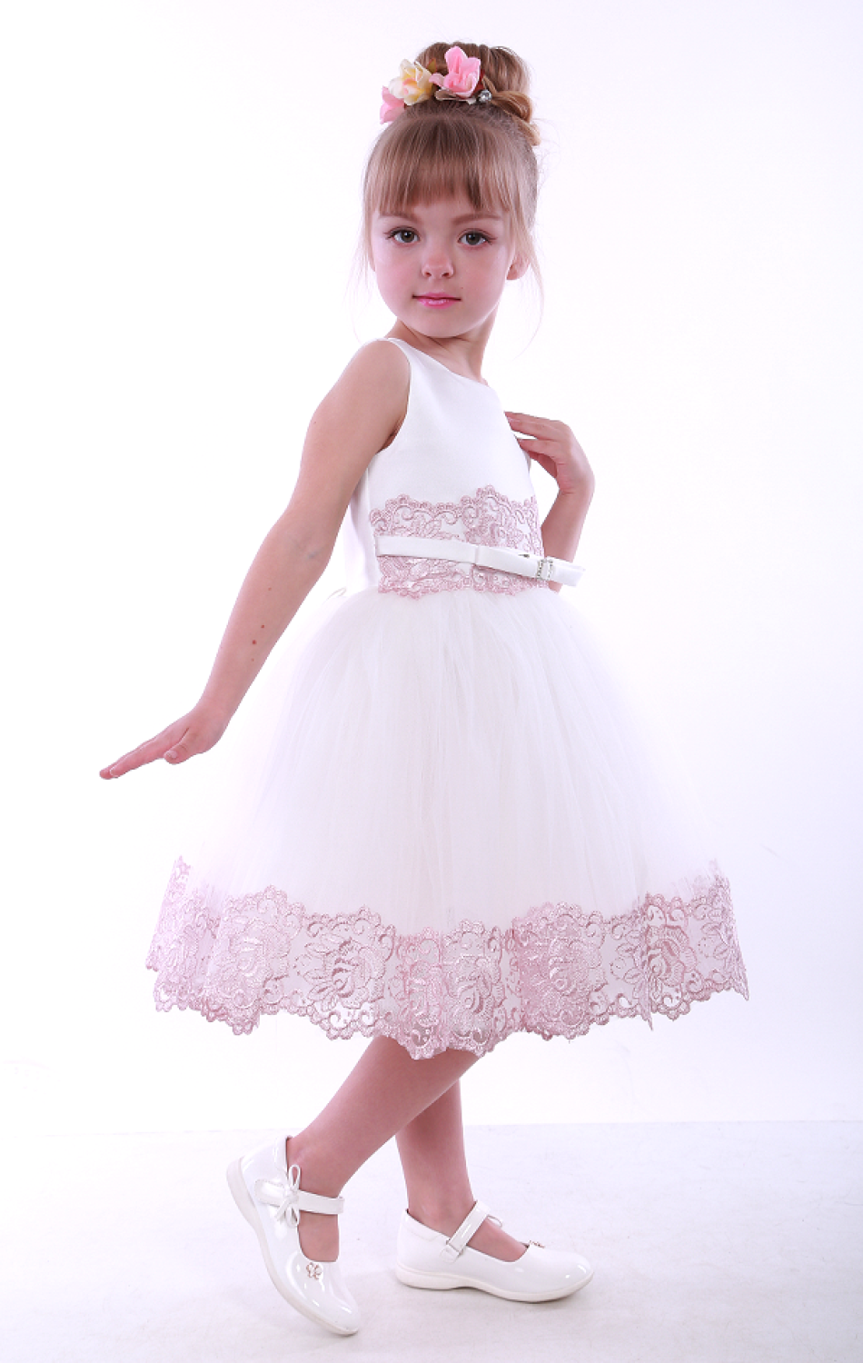 Ошатне плаття для дівчинки Елла 17008 персик