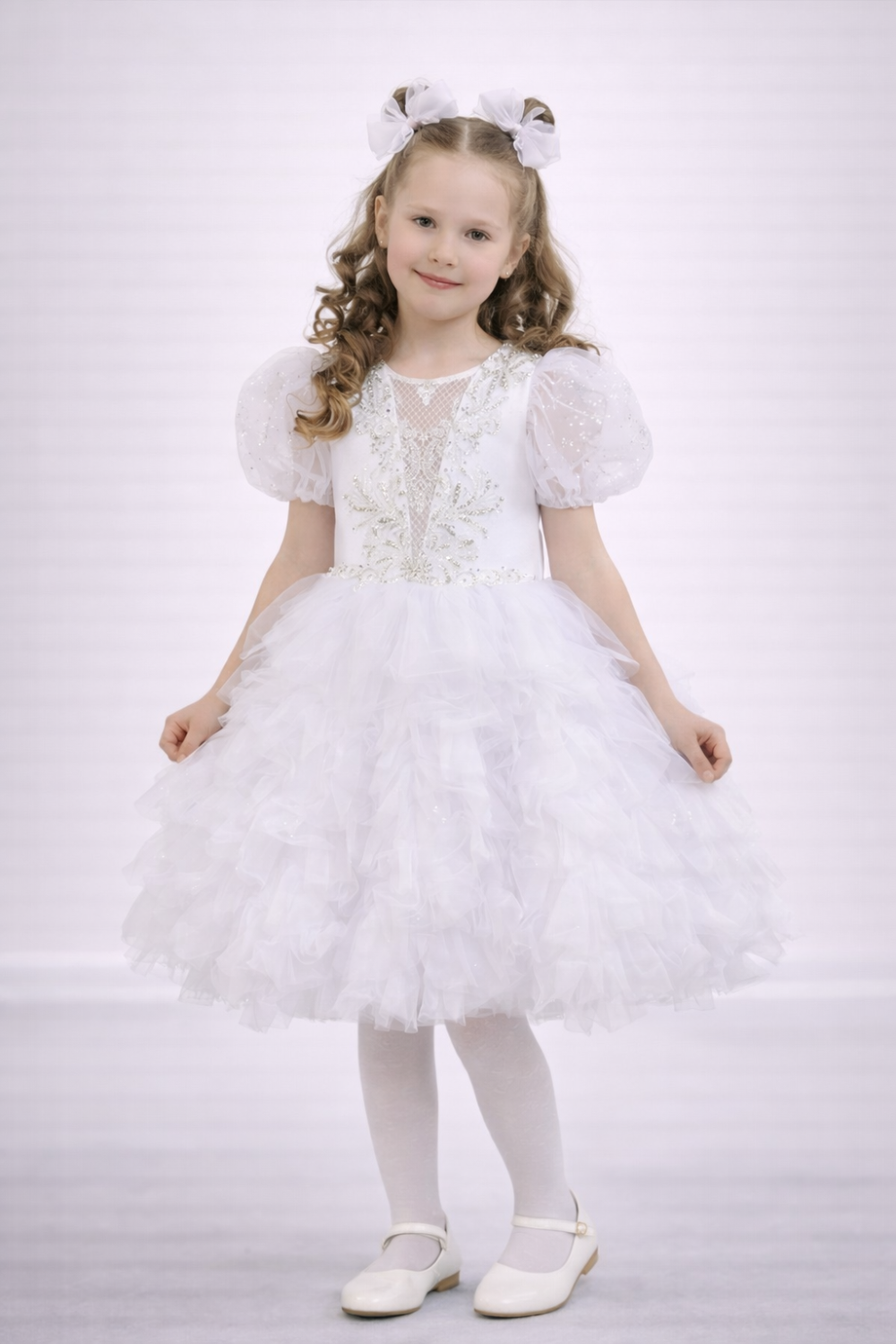 Сукня блиск пушистик біле Сніжинка