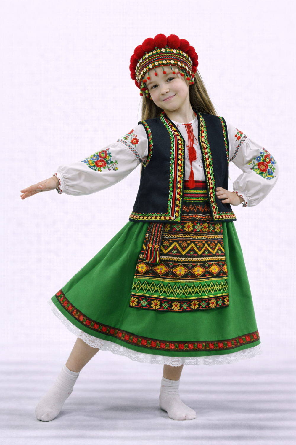 Carnival costume Ukrainian emerald