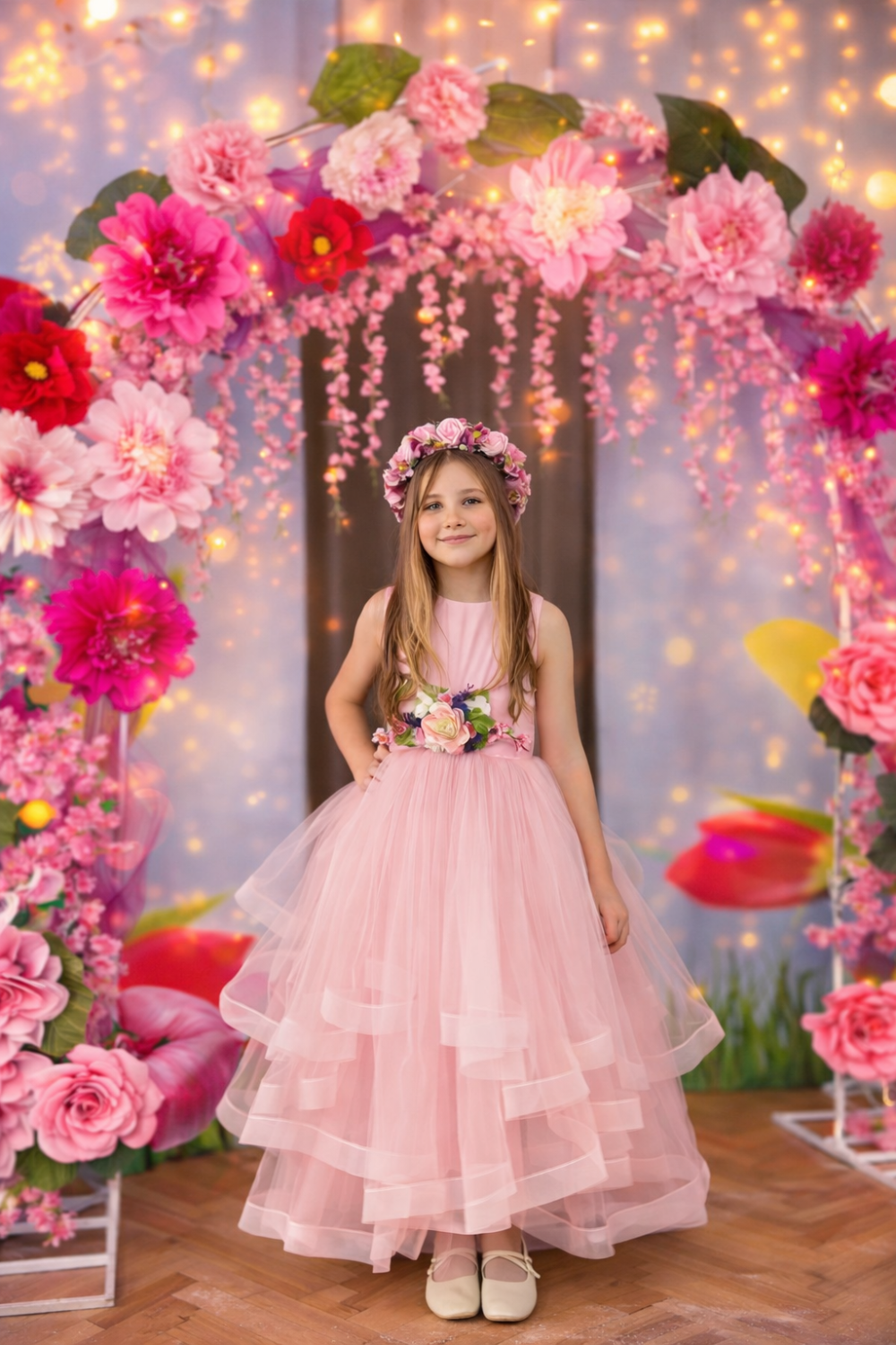 Бальное платье 8703 розовое Весна