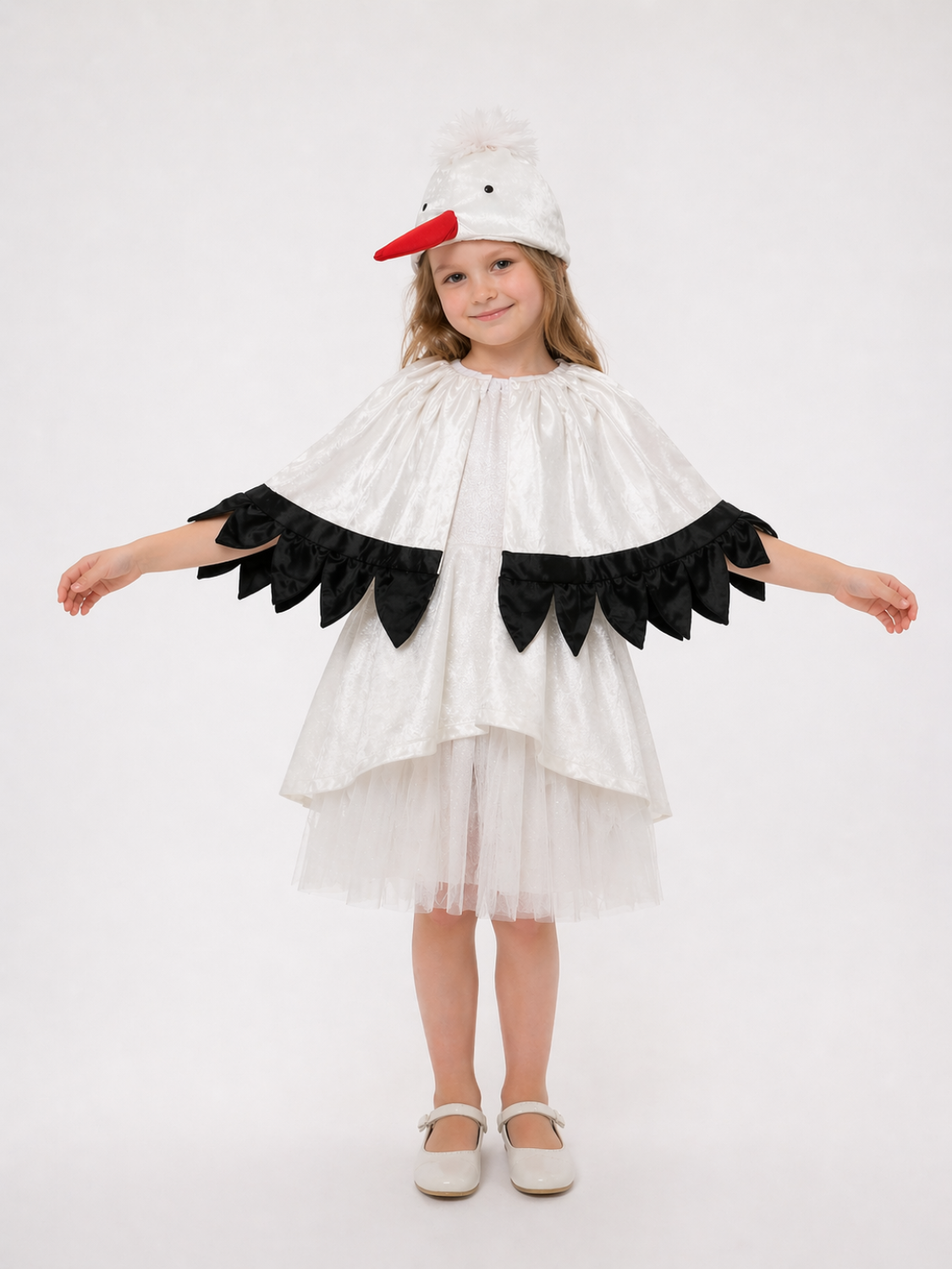 Stork carnival costume for girls