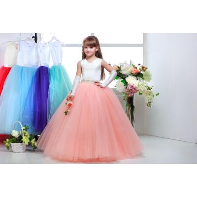 Елегантне плаття для дівчинки 8720 персикового кольору