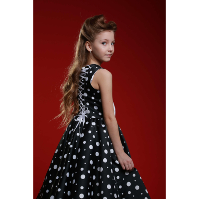 Ошатне плаття Стиляги Горох Бант білий