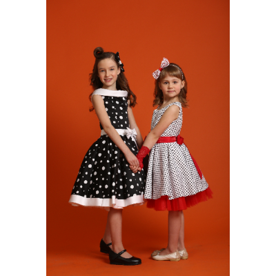 Ошатне плаття Стиляги Горох Бант червоне