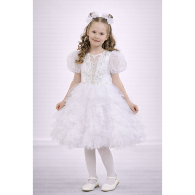 Сукня блиск пушистик біле Сніжинка