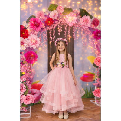 Бальное платье 8703 розовое Весна