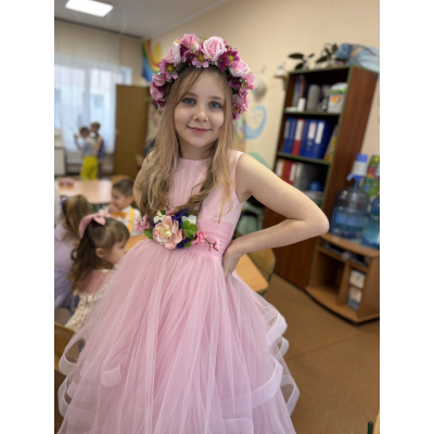 Бальное платье 8703 розовое Весна