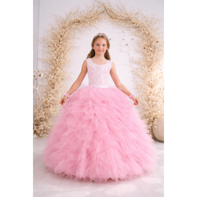 Ball gown for girls 10784 pink