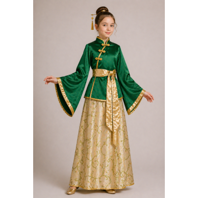 National Chinese costume Chinese woman green