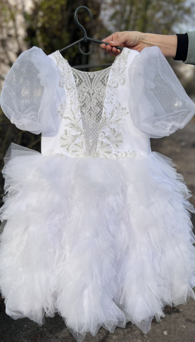 Сукня блиск пушистик біле Сніжинка