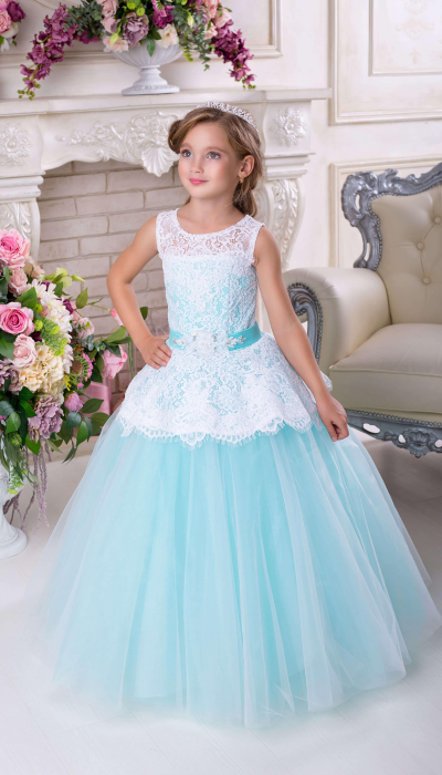 Елегантне бальне плаття для дівчинки 9723 м'ята