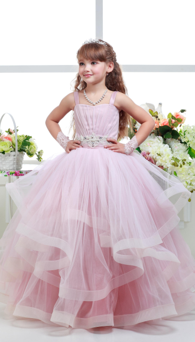 Елегантне плаття для дівчинки 8703 пудра