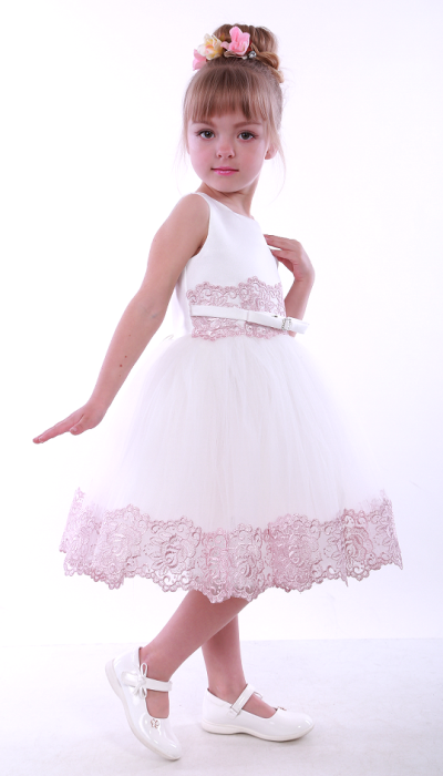 Ошатне плаття для дівчинки Елла 17008 персик