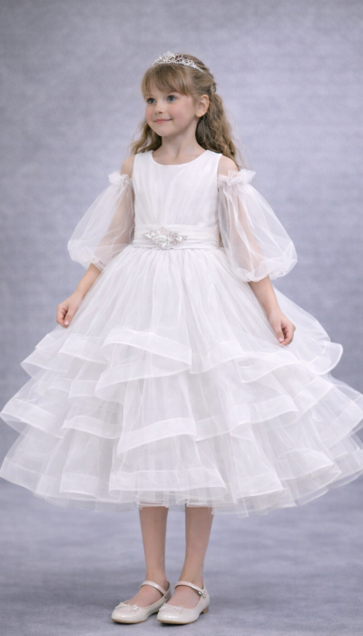 Платье Барби белое 8703 Снежинка