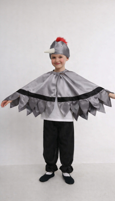 Carnival costume Crane Heron gray