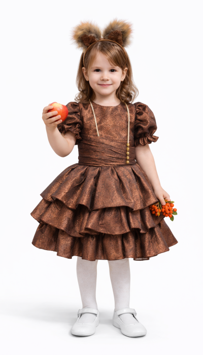 Карнавальний костюм Білочка Білка коричнева Рюша