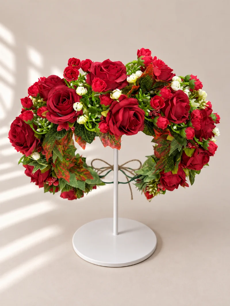 Red rose flower crown