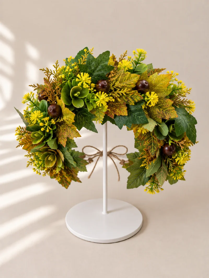 Green forest flower crown