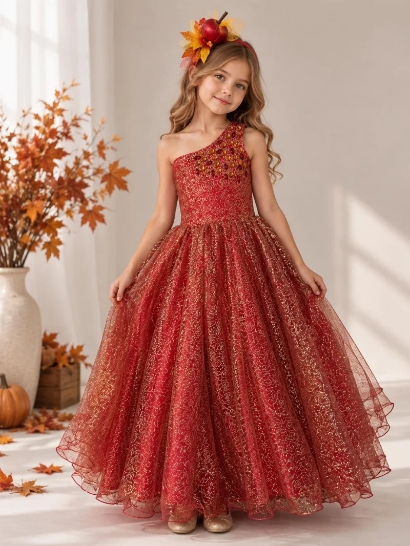 Red Apple Glowing carnival costume for a girl