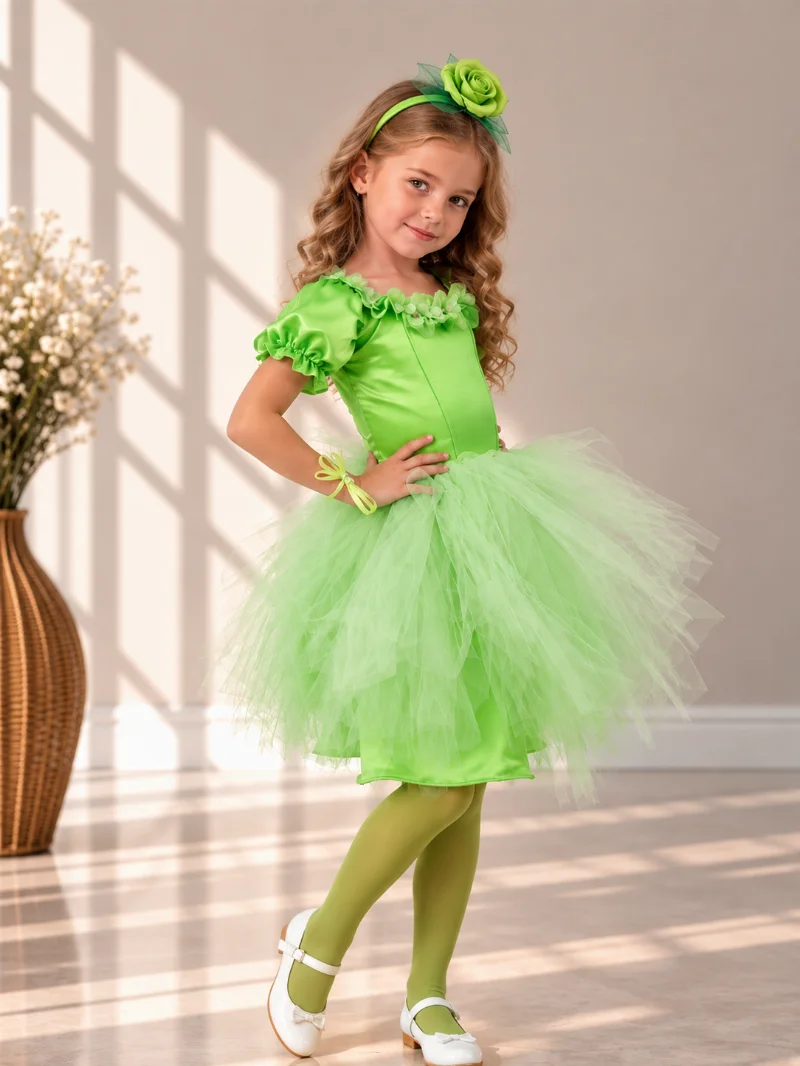 Cabbage Tulle Carnival Costume for a Girl