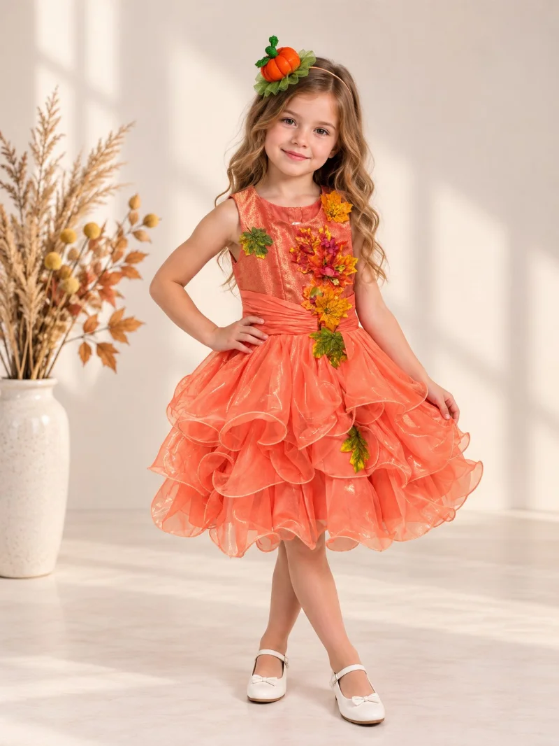 Pumpkin Carnival Costume for a Girl №6