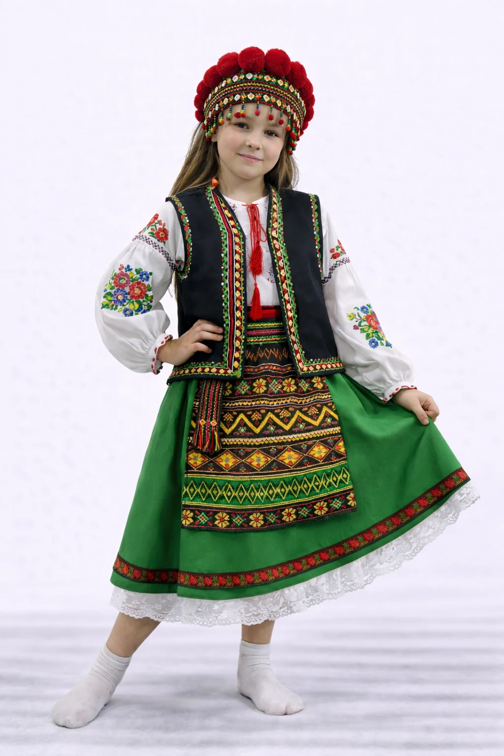 Карнавальный костюм Украинка изумруд