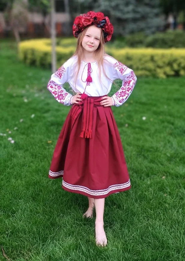 Український національний костюм №7 бордо Українка