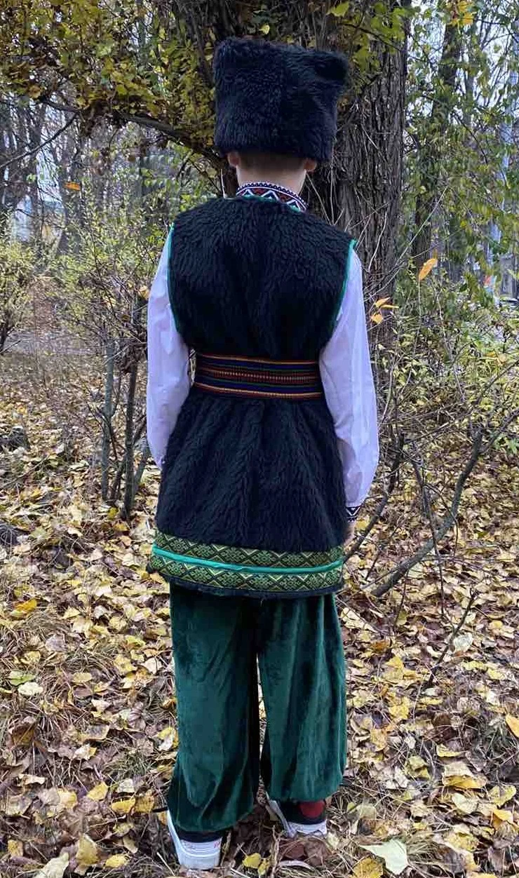 Костюм Гуцул Колядник Мирон зеленый мех