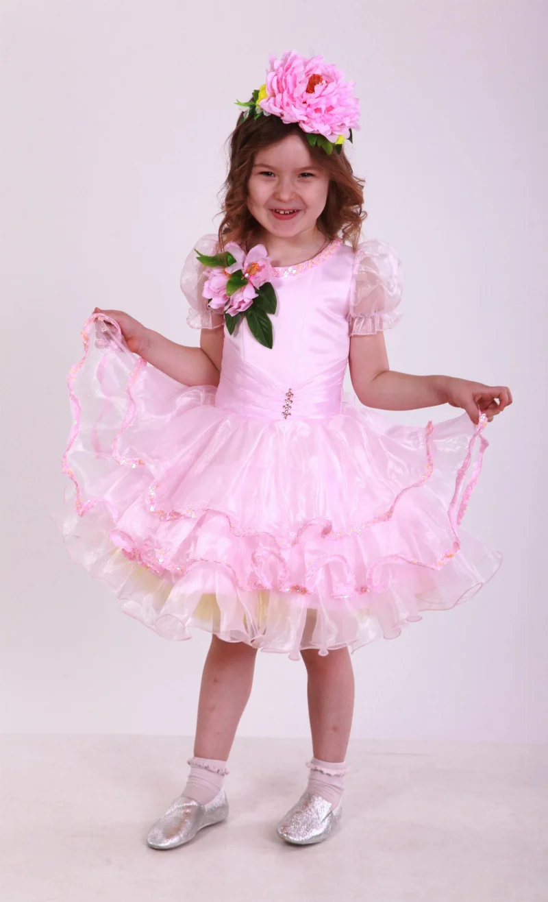 Carnival suit for girls flower pink peony