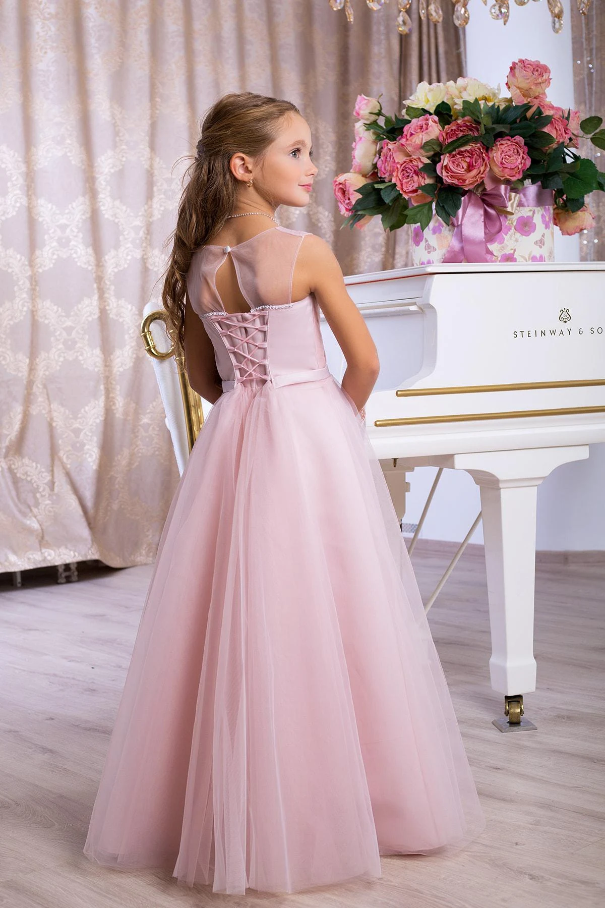 Бальное платье 9766 пудра