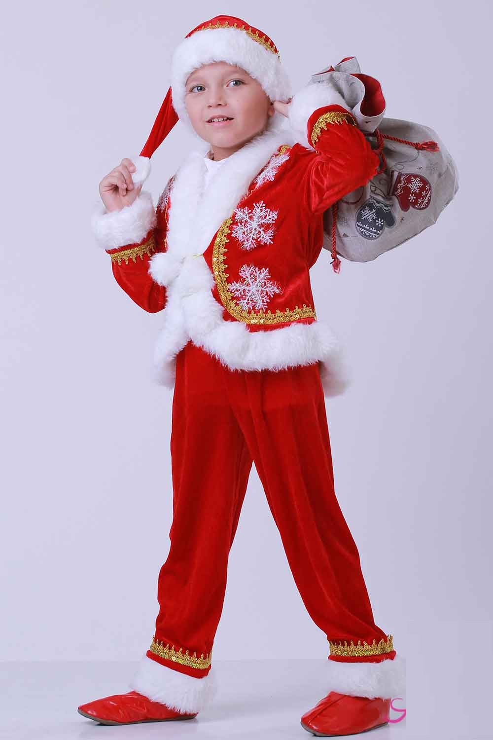 Карнавальний костюм дитячий Новий Рік - Морозко №4, Санта Клаус  червоний